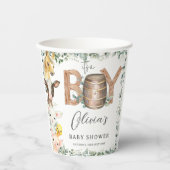 Schattigee Boerderijdieren Groen Jongensschuur Bab Papieren Bekers (Voorkant)