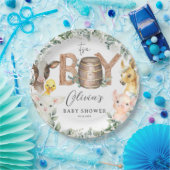 Schattigee Boerderijdieren Groen Jongensschuur Bab Papieren Bordje (Feest)