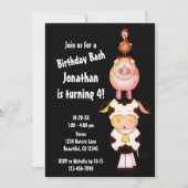 Schattigee boerderijdieren Koe, varken, haan verja Kaart (Voorkant)