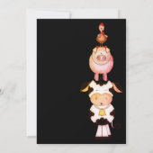 Schattigee boerderijdieren Koe, varken, haan verja Kaart (Achterkant)