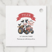 Schattigee Boerderijdieren Koe Varkensverjaardag Bedankjes Labels (Achterkant)