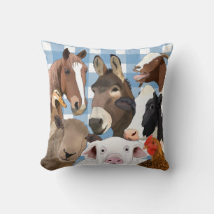 Schattigee boerderijdieren portret kussen