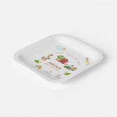 Schattigee boerderijdieren rode schuur tractor pap papieren bordje (Gebogen)