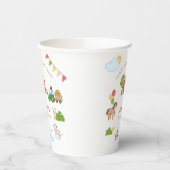 Schattigee boerderijdieren rode schuur tractor ver papieren bekers (Links)