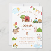 Schattigee Boerderijdieren Tractor Barn Verjaardag Kaart (Voorkant)