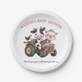 Schattigee boerderijdieren Varken Koe Barnyard Bab Papieren Bordje