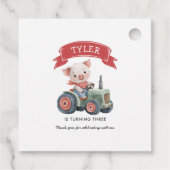 Schattigee Boerderijdieren Varkensverjaardagsfeest Bedankjes Labels (Achterkant)