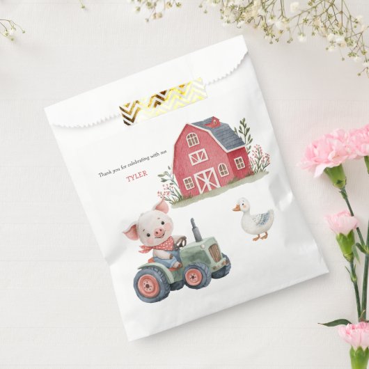 Schattigee boerderijdieren Varkenswerf Verjaardags Bedankzakje (Gezegeld)