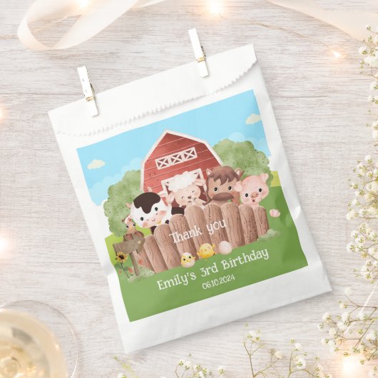 Schattigee boerderijdieren Verjaardag Bedankzakje (Geknipt)