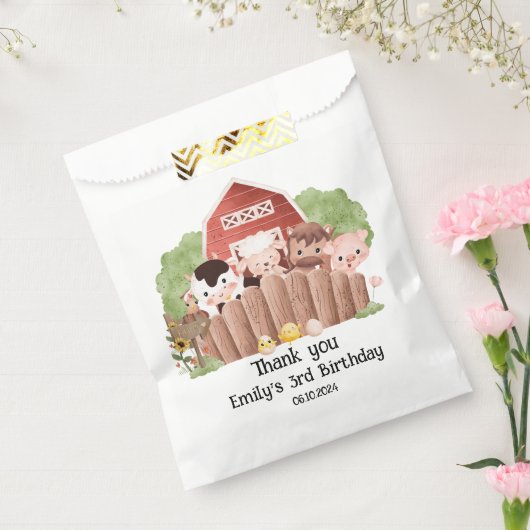 Schattigee boerderijdieren Verjaardag Bedankzakje (Gezegeld)