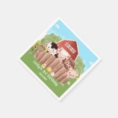 Schattigee boerderijdieren Verjaardag Servet (Hoek)