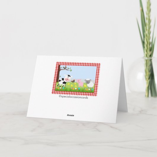 Schattigee Boerderijdieren Verjaardag Wenskaart Kaart (Achterkant)