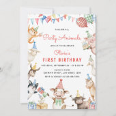 Schattigee boerderijdieren Verjaardagsfeest Barnya Kaart (Voorkant)