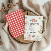 Schattigee boerderijdieren verjaardagsfeest bedank kaart