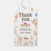 Schattigee Boerderijdieren Verjaardagsfeest Favori Cadeaulabel (Voorkant)