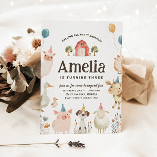 Schattigee boerderijdieren verjaardagsfeestje Uitn Kaart