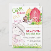 Schattigee Boerderijdieren Waterverf Verjaardag Kaart (Voorkant)