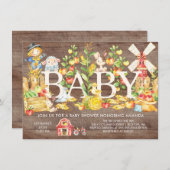 Schattigee Boeren Markt Baby shower Uitnodiging (Voorkant / Achterkant)