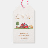 Schattigee Boeren Markt Barnyard Baby shower Cadeaulabel (Voorkant)
