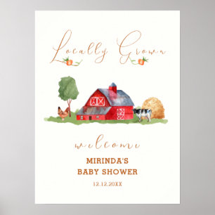 Schattigee Boeren Markt Barnyard Baby shower Welko Poster