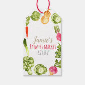 Schattigee boeren markt verjaardagsgunst tag cadeaulabel (Voorkant)