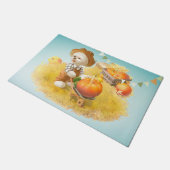 Schattigee Boerenhond met Pompoen Deurmat (Schuin)