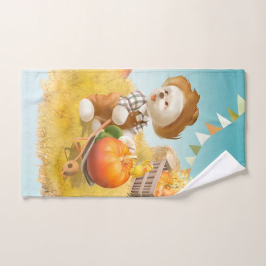 Schattigee Boerenhond met Pompoen Handdoek (Handdoek)