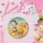 Schattigee Boerenhond met Pompoen Papieren Bordje (Feest)