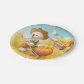 Schattigee Boerenhond met Pompoen Papieren Bordje (Gekanteld)