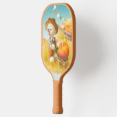 Schattigee Boerenhond met Pompoen Pickleball Paddle (Links)