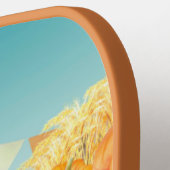 Schattigee Boerenhond met Pompoen Pickleball Paddle (Links Detail)