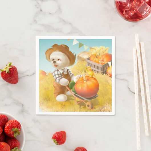 Schattigee Boerenhond met Pompoen Servet (Insitu)