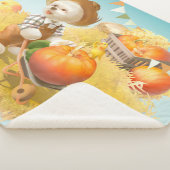 Schattigee Boerenhond met Pompoen Sherpa Deken (3/4)