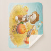 Schattigee Boerenhond met Pompoen Sherpa Deken (Voorkant)