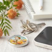 Schattigee Boerenhond met Pompoen Sleutelhanger (Zijkant)