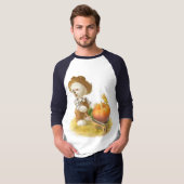Schattigee Boerenhond met Pompoen T-shirt (Voorkant volledig)