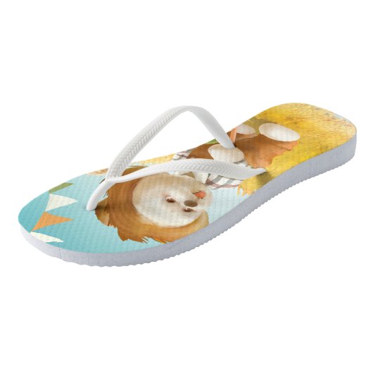 Schattigee Boerenhond met Pompoen Teenslippers (Schuin)
