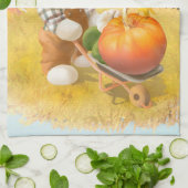 Schattigee Boerenhond met Pompoen Theedoek (Gevouwen)