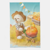 Schattigee Boerenhond met Pompoen Theedoek (Verticaal)