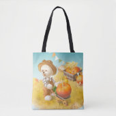 Schattigee Boerenhond met Pompoen Tote Bag (Voorkant)