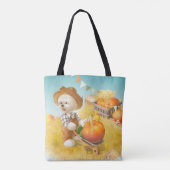 Schattigee Boerenhond met Pompoen Tote Bag (Achterkant)