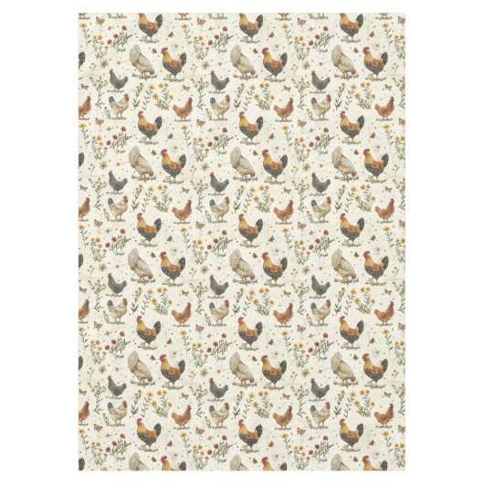 Schattigee boerenkippen tafelkleed (Voorkant)