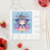 Schattigee Boheemse Queen met blauwe achtergrond | Servet (Insitu)