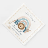 Schattigee Boho Baby Boy Lion Cub Pawprints Servet (Hoek)