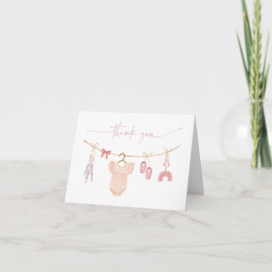 Schattigee Boho Baby waslijn Baby shower Bedankkaart