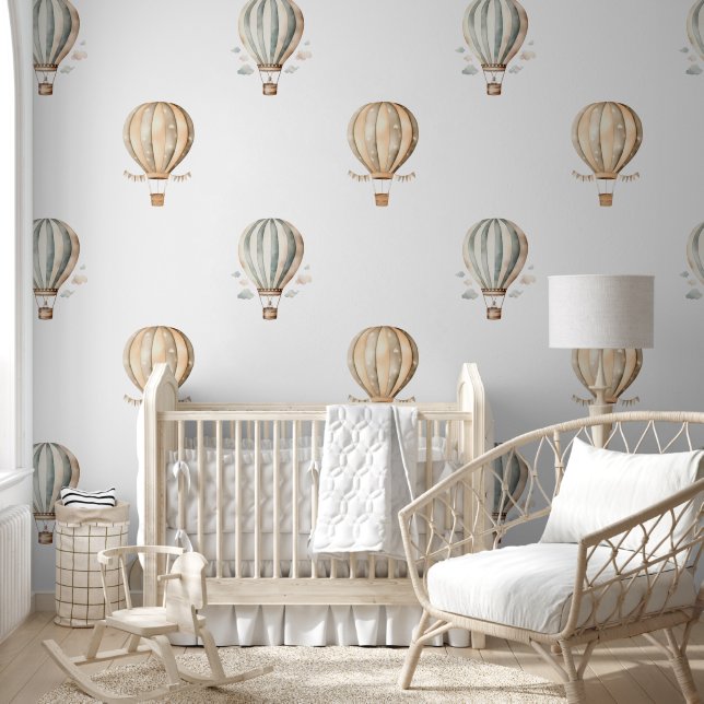 Schattigee Boho Balloon Baby kwekerij Behang (Kinderen)