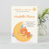 Schattigee Boho Beer Meisje Baby shower Kaart (Staand voorkant)