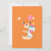 Schattigee Boho Beer Meisje Baby shower Kaart (Achterkant)