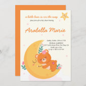 Schattigee Boho Beer Meisje Baby shower Kaart (Voorkant / Achterkant)