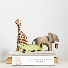 Schattigee Boho Beer Waterverf Babysitter Bureau Naambordje